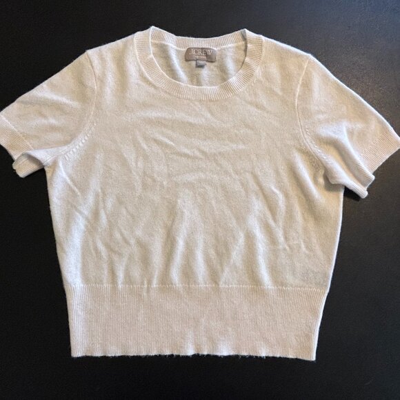 J.Crew Cashmere Short-Sleeve Sweater - Size Small - Cream Ivory - Picture 6 of 9